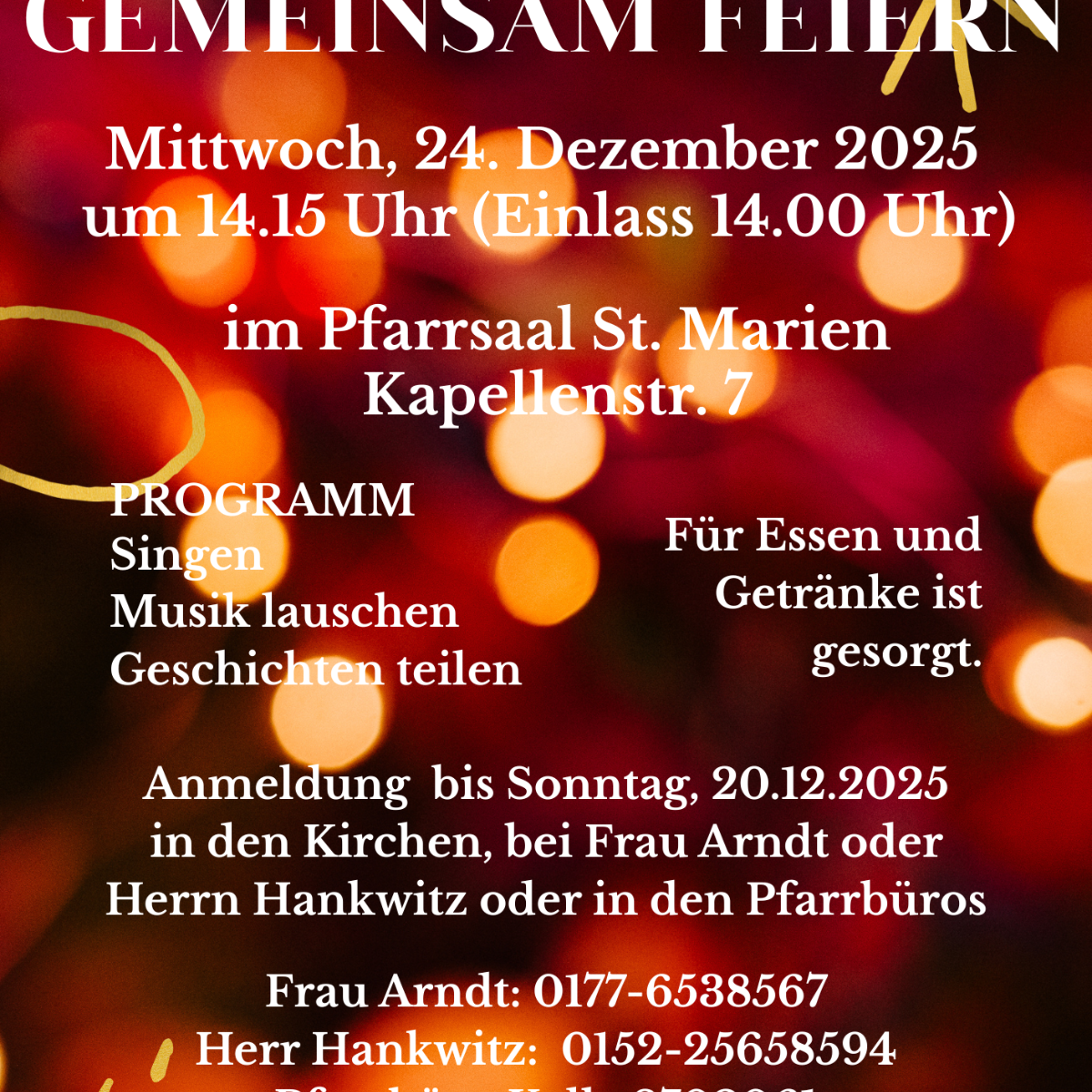 Heilig Abend gemeinsam Feiern